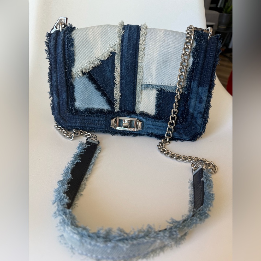 Rebecca Minkoff Denim Patchwork Chain Bag
